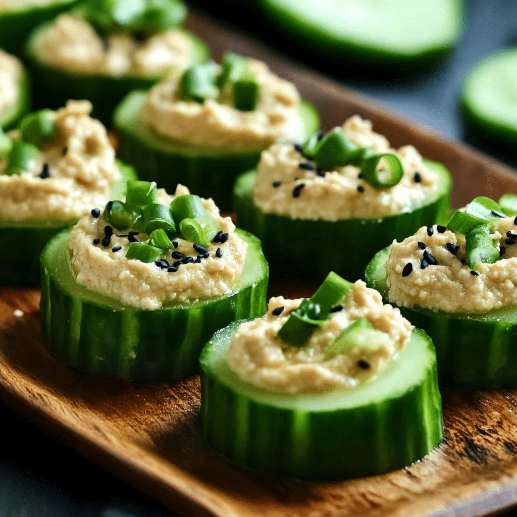 Cucumber Hummus Bites