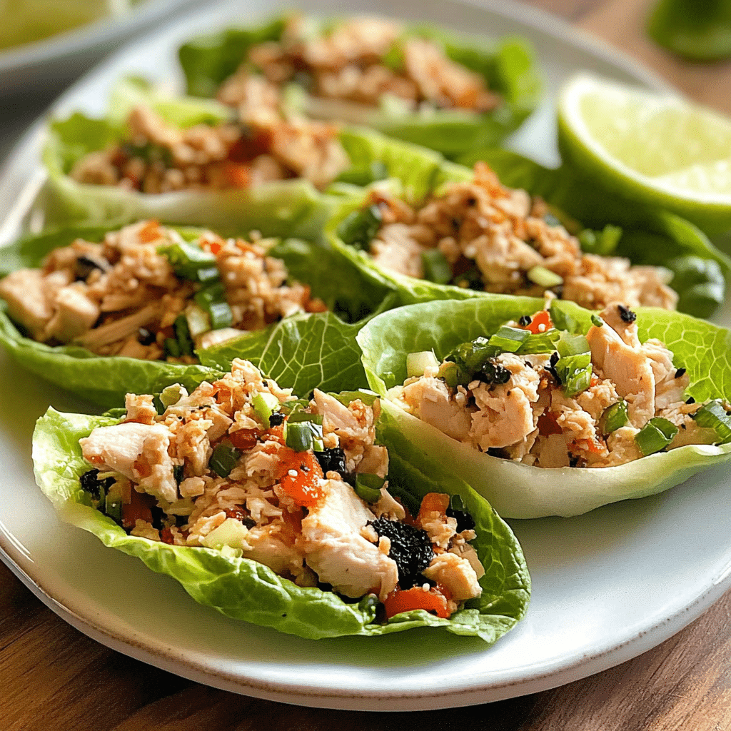 Quick Chicken Larb Lettuce Wraps