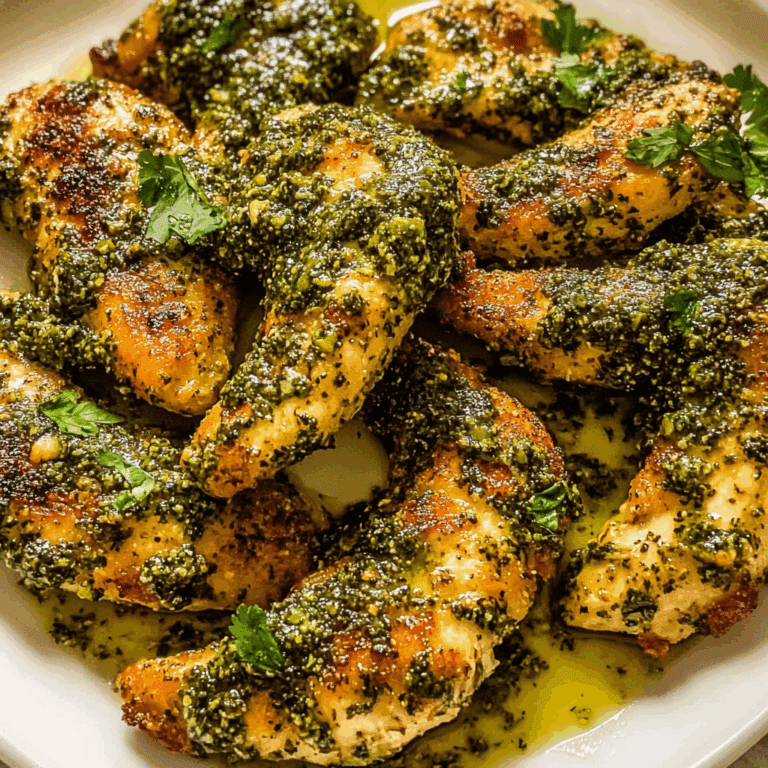 Quick Cilantro Pesto Chicken Tenders