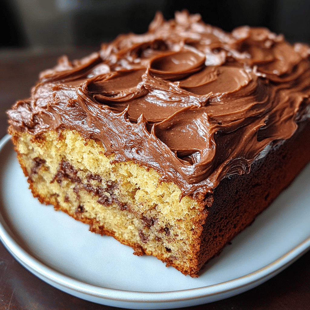 Banana Cake with Chocolate Frosting