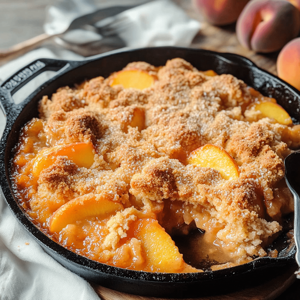 Cast Iron Peach Cobbler