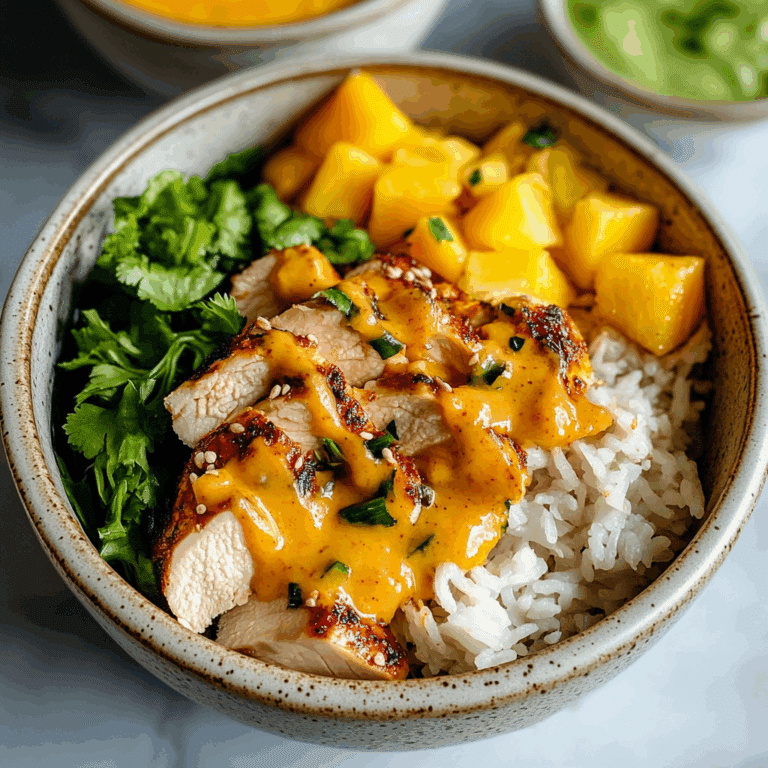 Chicken Buddha Bowl with Spicy Mango Sauce