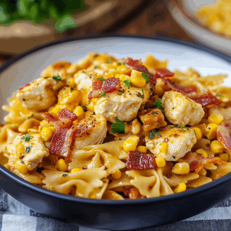 Chicken Corn Pasta with Bacon