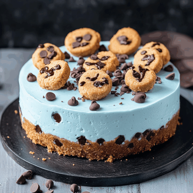 No-Bake Cookie Monster Cheesecake