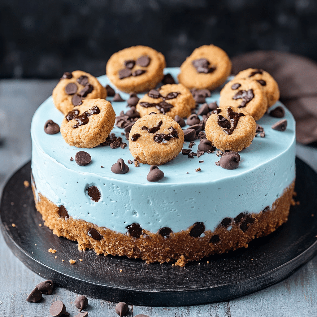 No-Bake Cookie Monster Cheesecake