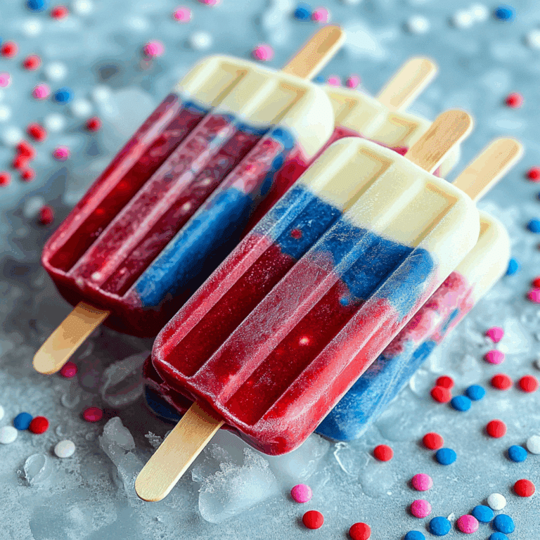 Red White & Blue Firecracker Popsicles