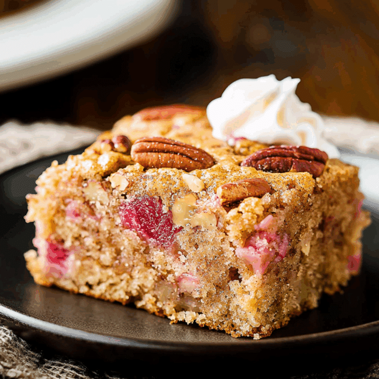 Rhubarb Cinnamon Pecan Cake