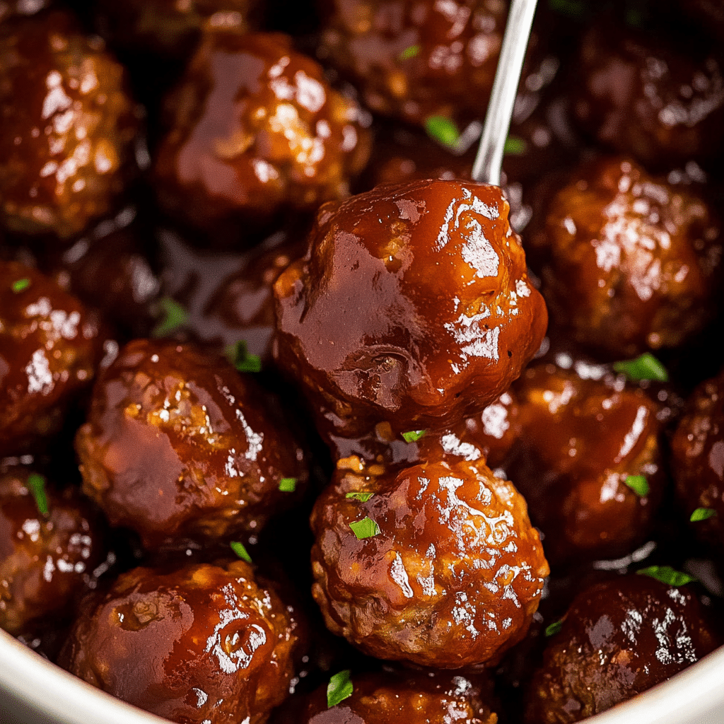 Slow Cooker Cheddar BBQ Meatballs