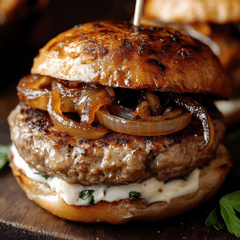 Turkey Burgers with Caramelized Onions