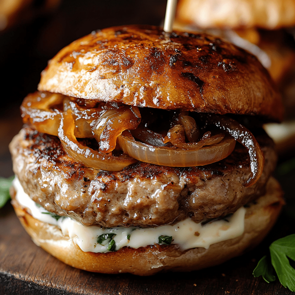 Turkey Burgers with Caramelized Onions