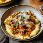 Creamy Sausage Ragu with Cheesy Polenta Bowls