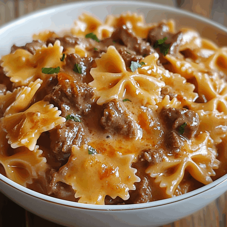 Creamy Velveeta Beef & Bowtie Pasta
