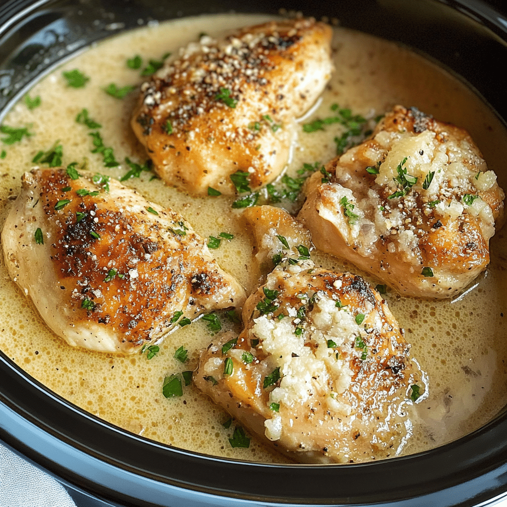 Crockpot Garlic Parmesan Chicken