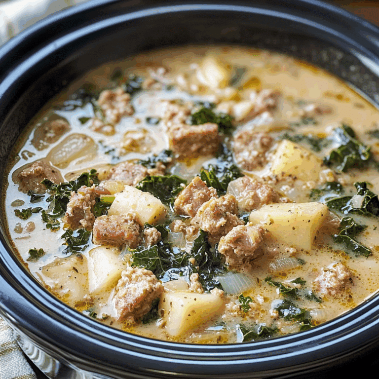Crockpot Zuppa Toscana with Sausage and Kale