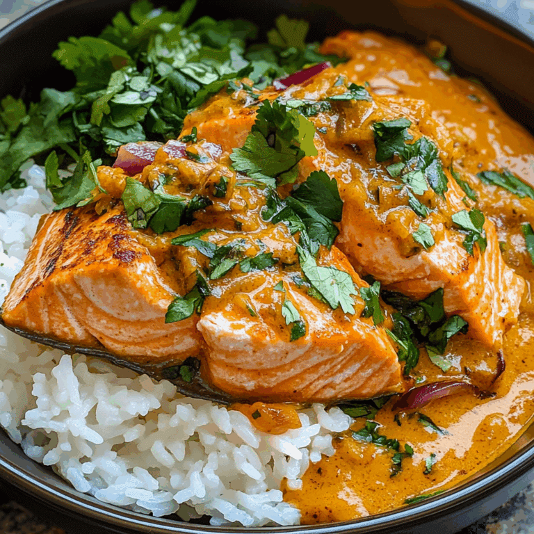 Curried Salmon Rice Bowl with Coconut Curry Sauce