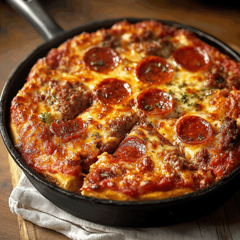 Deep Dish Pizza with Sausage & Pepperoni