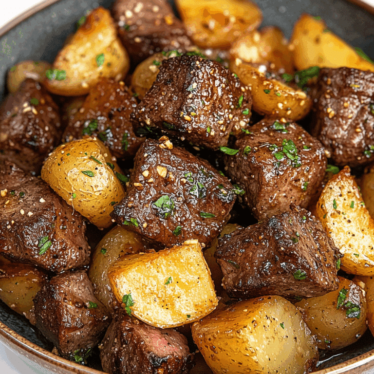 Garlic Butter Steak Bites & Potatoes