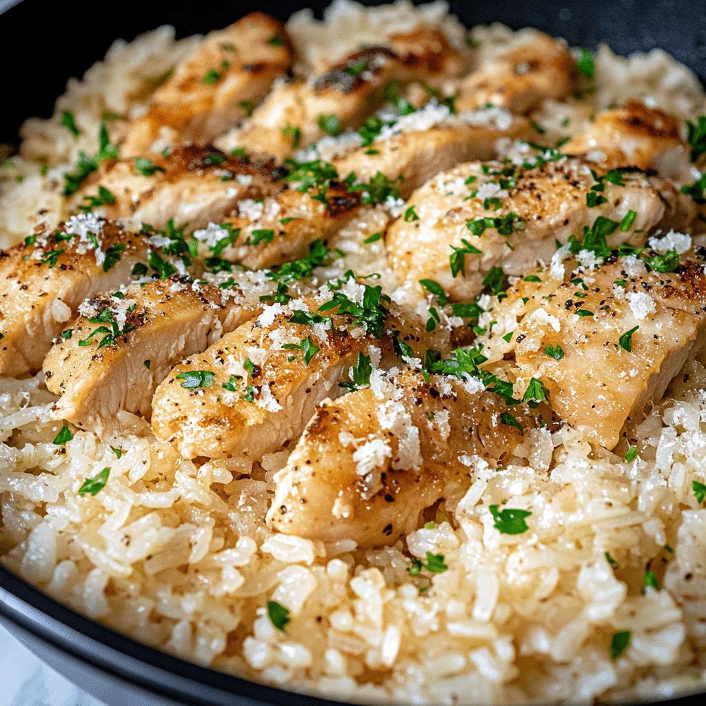 Garlic Parmesan Chicken Scampi Rice