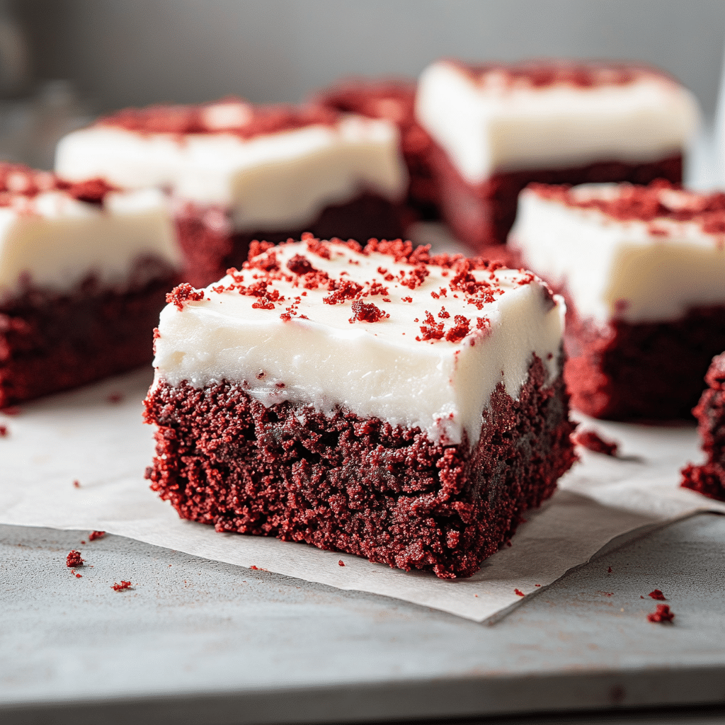 Red Velvet Brownies with Frosting