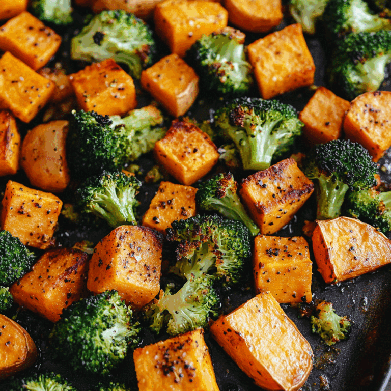 Roasted Broccoli and Sweet Potatoes