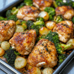 Sheet Pan Chicken Thighs with Roasted Broccoli