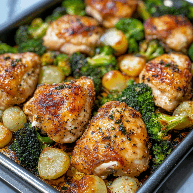 Sheet Pan Chicken Thighs with Roasted Broccoli