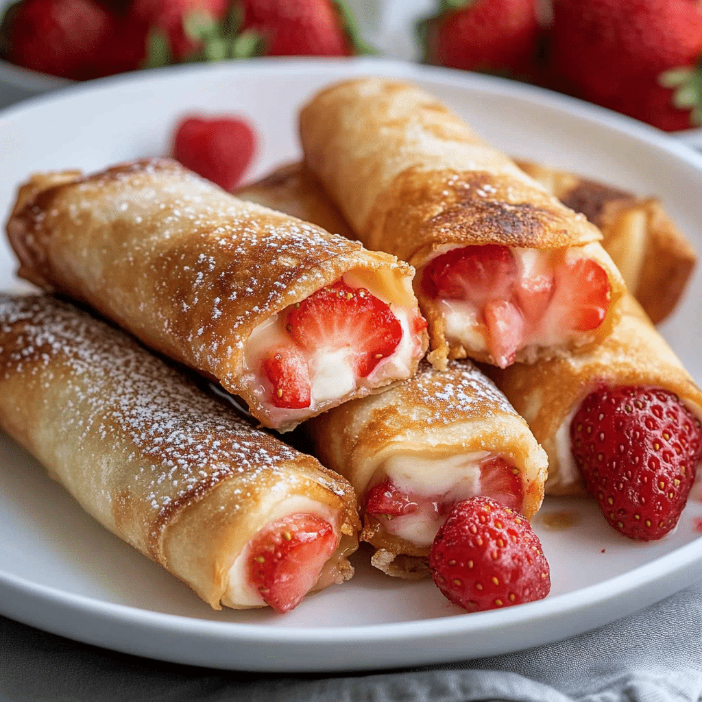 Strawberry Cheesecake Egg Rolls