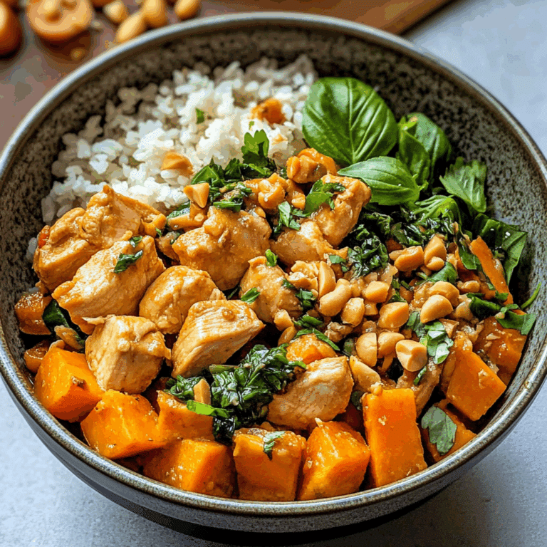 Thai Chicken Sweet Potato Peanut Bowls