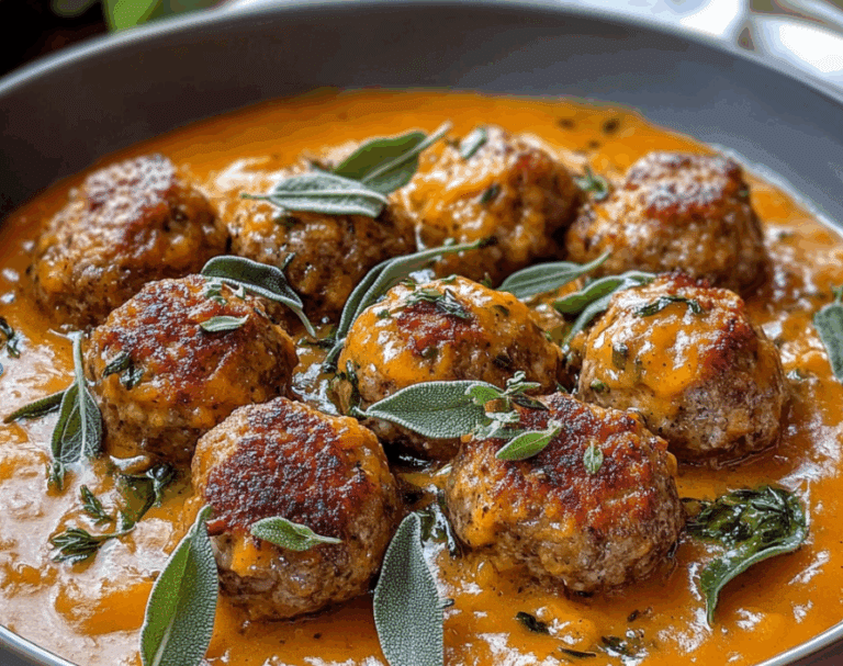 Easy Turkey Meatballs in Pumpkin Sage Sauce Recipe