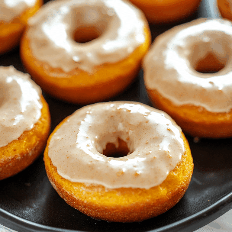 Baked Pumpkin Donuts with Maple Glaze