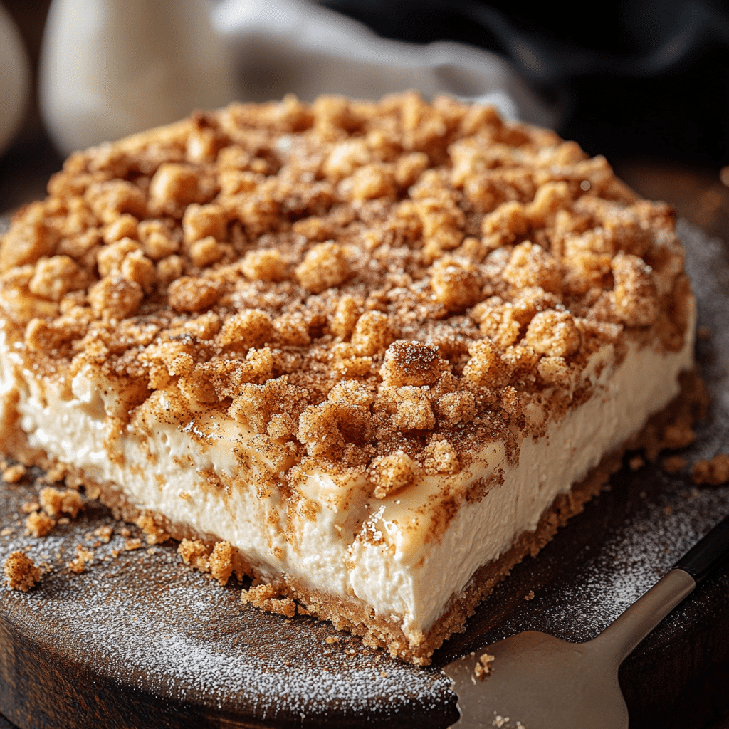 Coffee Cake Cheesecake with Cinnamon Sugar and Crumble
