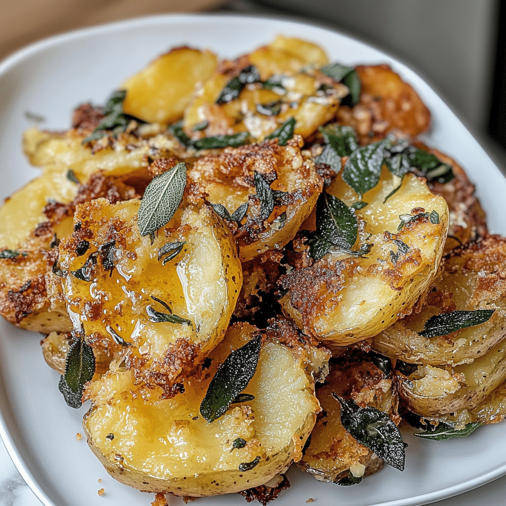 Crispy Brown Butter Sage Smashed Potatoes