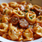 Crockpot Cheese Tortellini and Sausage