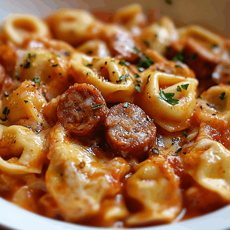 Crockpot Cheese Tortellini and Sausage