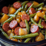 Crockpot Kielbasa and Green Beans
