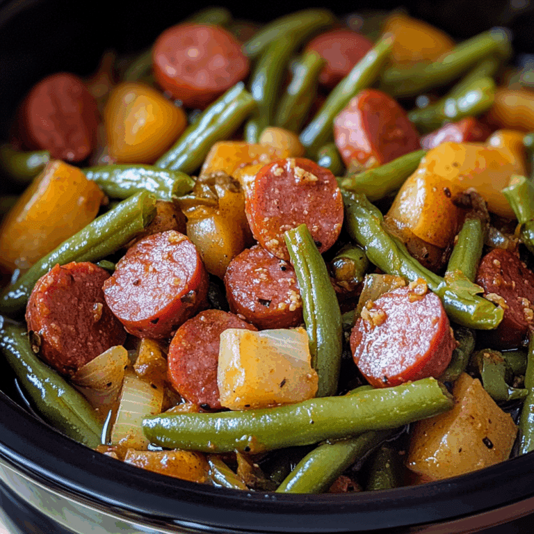 Crockpot Kielbasa and Green Beans