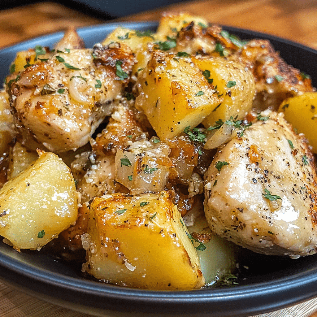 Garlic Parmesan Crockpot Chicken & Potatoes