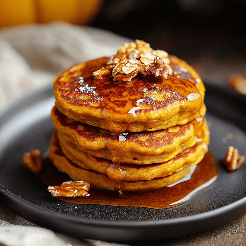 Healthy Pumpkin Oatmeal Pancakes