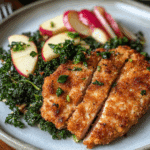 Pork Milanese with Kale and Apple Salad