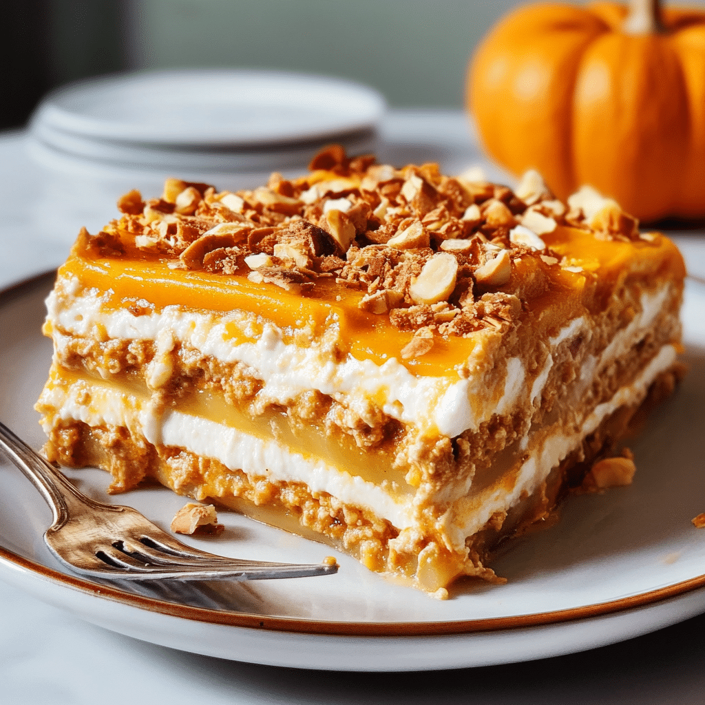 Pumpkin Cheesecake Lasagna
