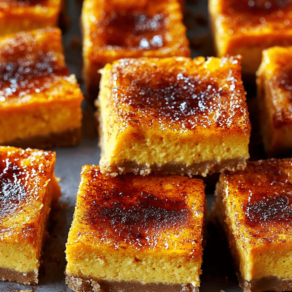 Pumpkin Crème Brûlée Cheesecake Bars