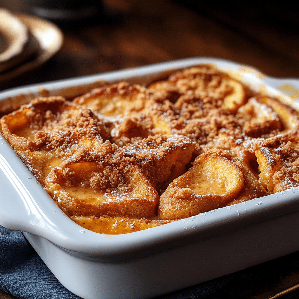 Pumpkin Pie French Toast Bake
