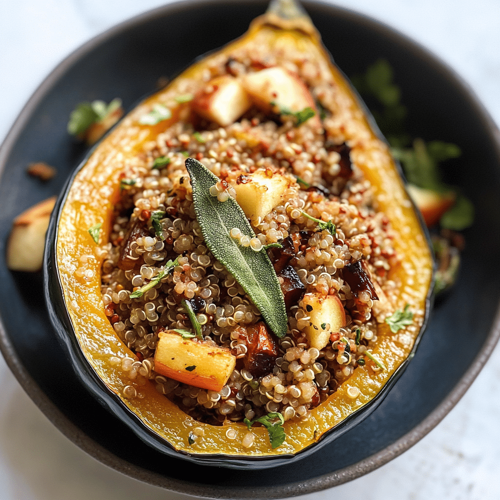 Quinoa, Apple & Sage Stuffed Acorn Squash