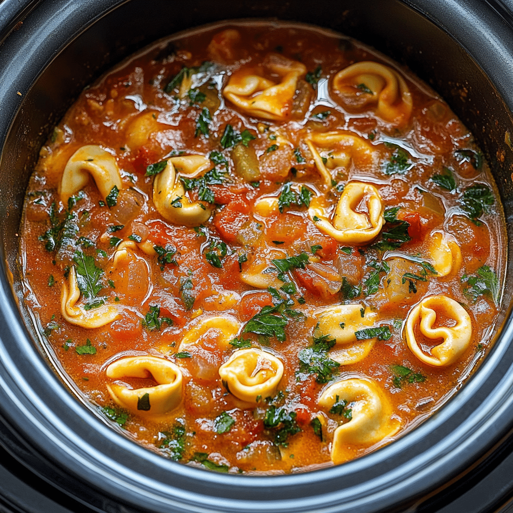 Slow Cooker Tortellini Soup