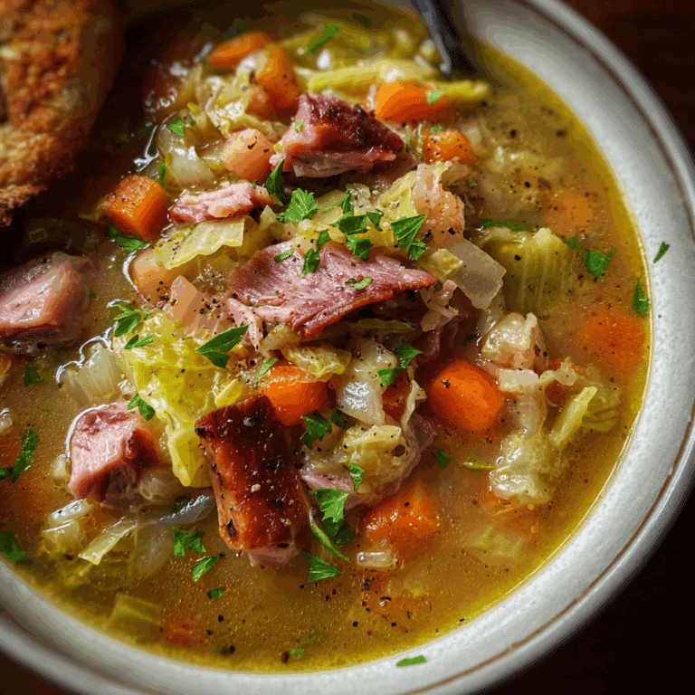 Bean and Cabbage Soup with Smoked Ham Hock
