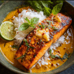 Coconut Curry Salmon with Garlic Butter