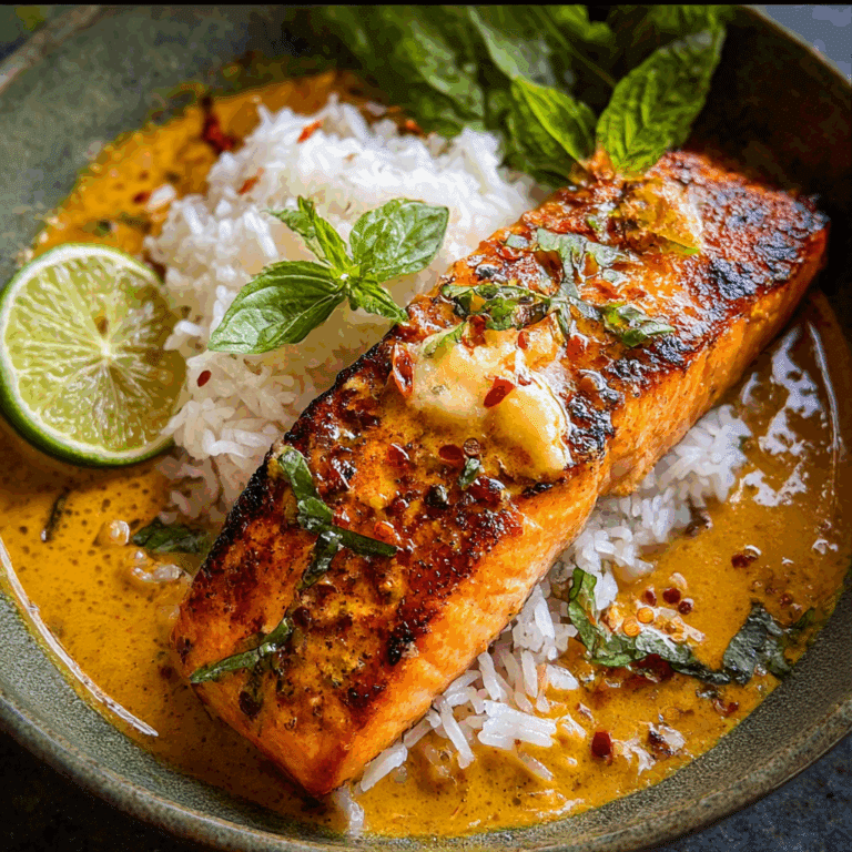 Coconut Curry Salmon with Garlic Butter
