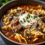 Hearty Italian Beef Lasagna Soup
