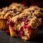 Leftover Cranberry Sauce Coffee Cake Muffins