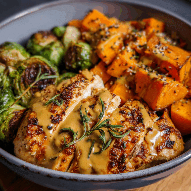 Maple Dijon Chicken & Sweet Potato Bowls